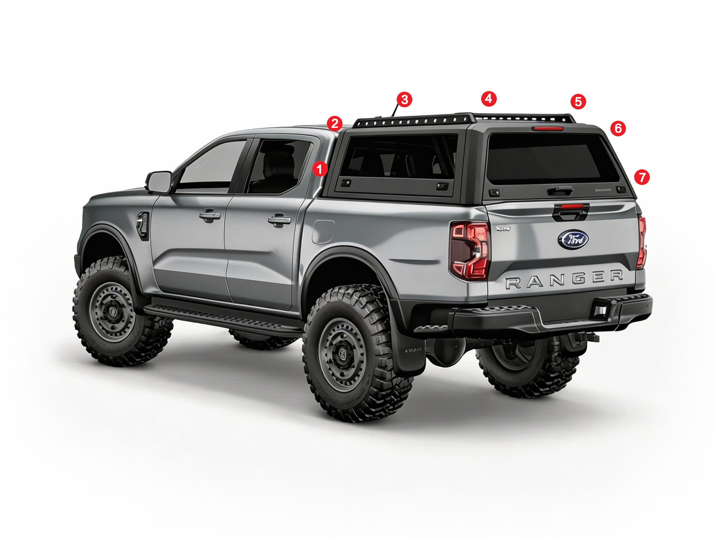 Truck-Caps 3-Door High Pickup Canopy | Full Glass Version